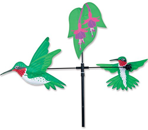 Kolibri-Spinner mit beweglichen Flügeln - Gartendekoration zum Einpflanzen - HQ - Motiv Fuchsia - Wetterfest
