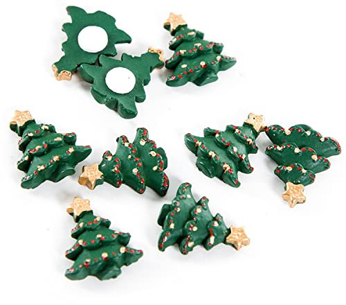 Logbuch-Verlag 10 kleine mini Bäume Weihnachten 2,5 cm Streuteile Tischdeko Weihnachtsbaum mit Klebepunkt