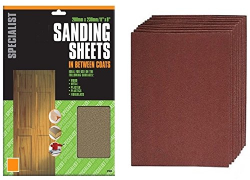 Specialist Sandpaper Sanding Sheets Suitable For Use On Wood Metal And More 180 Grit 5 Sheets