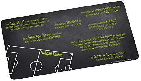 infinite by GEDA LABELS (INFKH) Fußball Fussballfakten Brotbrett, Frühstücksbrett, Frühstücksbrettchen, Brett, Brettchen, Melamin, Schwarz, 23.5 x 14 x 1 cm