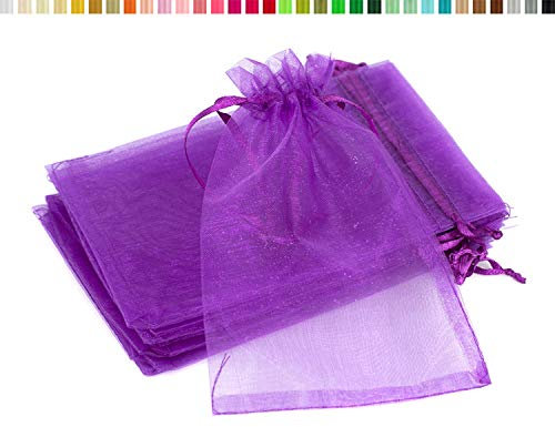 Creativery 10 Stück Organzasäckchen 10x15 cm Lila Purpur Violett