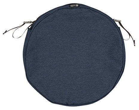 Classic Accessories Montlake Wasserabweisender Outdoor-Stuhl-Sitzkissenbezug, 38,1 x 5,1 cm, rund, Terrassenmöbel-Kissenbezug, Indigoblau, Terrassenmöbel-Kissenbezüge