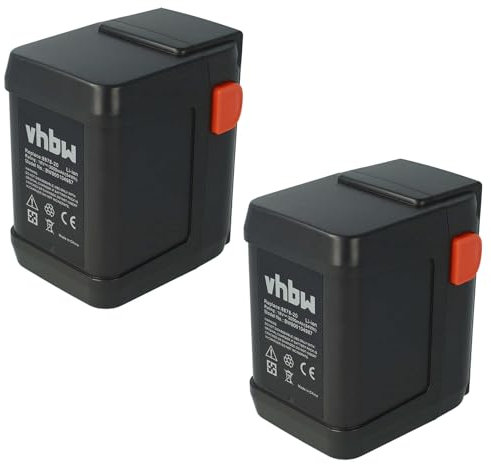 vhbw 2X Akku kompatibel mit Gardena Akku-Heckenschere HighCut 48-Li (8882-20) ersetzt 8835, 8835-20, 8839, 8839-20 - (Li-Ion, 3000mAh, 18V) - Ersatzakku