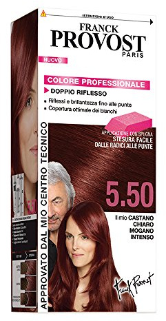 Franck Provost Colorazione Permanente Capelli, Tinta Copertura Ottima, Colore Professionale, 5.50 Castano Chiaro Mogano Intenso