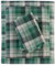 WOOLRICH Warme weiche Flanell-Bettwäsche mit 35,6 cm tiefen Taschen, Kabinen-Lifestyle, kalte Jahreszeit, gemütliches Bettwäsche-Set, passender Kissenbezug, Kingsize, grünes Karomuster