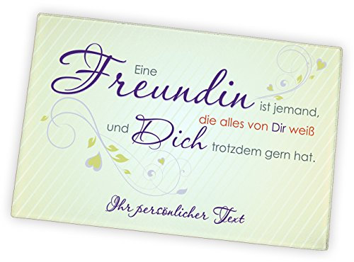 Herz & Heim® Frühstückbrettchen für die Beste Freundin mit Gratis Widmung