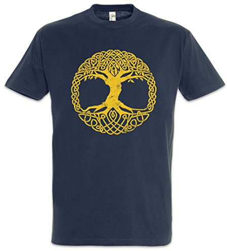 Urban Backwoods Yggdrasil Tree Logo IV Herren T-Shirt Blau Größe L