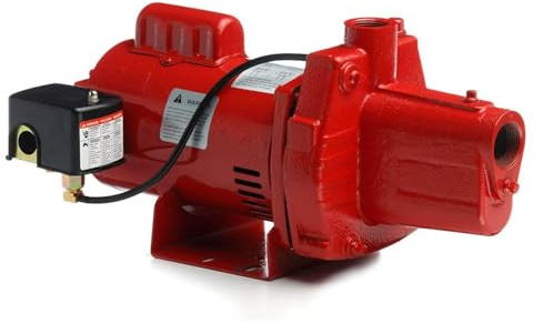 Red Lion RJS-100-PREM 1 PS, 23 GPM, 115/230 Volt, Premium Gusseisen, Flachbrunnenpumpe, rot, 602208