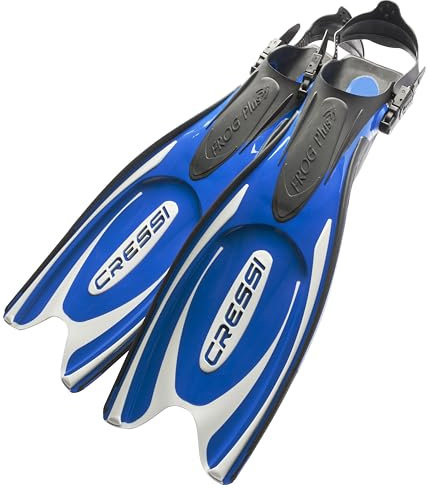 Cressi Herren Flossen Frog Plus, blau/sliber, 42/44, BF202042