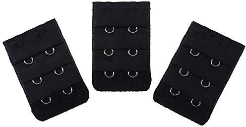 CellDeal x 3-Bretella per estensione reggiseno, 2 ganci, da donna, intimo-Cinturino di prolunga per reggiseno senza spalline nero