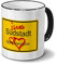 digital print Städtetasse Südstadt - Stadt Hannover - Design Ortsschild Graffiti - Stadt-Tasse, City-Mug, Becher Schwarz