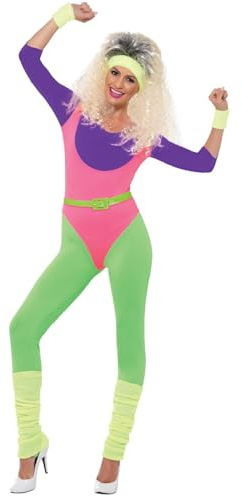 Smiffys 80s Work Out Costume, with Jumpsuit