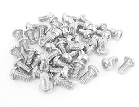 sourcing map 50pcs 1/4-20x1/2 Edelstahl Sechskant Knopf Kopf Bolzen Schrauben Silber Ton DE de