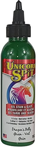 Unicorn SPiT Dragon's Belly 5770007 Gel Stain and Glaze Green Waterbased Paint 118ml