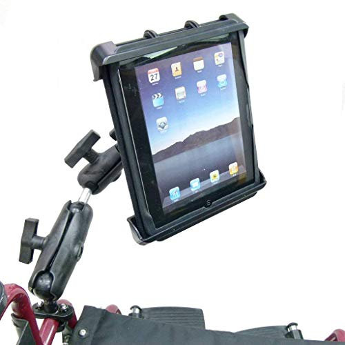 Wheelchair Rail/Tube Mount with Extension & Tablet Holder for Apple iPad 2 (sku 21790)