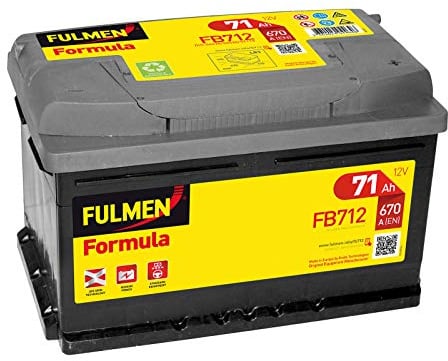 Fulmen FB712 Batterie Auto Formula 12V Plomb Acide pour tout type de véhicules - 71Ah 670A - Puissance élevée