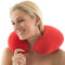 CelinaTex Nuca Nackenhörnchen 32 x 31 cm rot Micropearls Nackenkissen Reise Kissen stützende Funktion