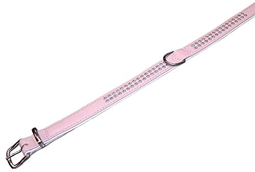Nobby Halsband Crystal zweireihig, rosa/weiß 37 cm (27-32 cm), 17/19 mm, 1 Stück