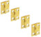 2 Pairs of 25mm Solid Brass Butt Hinges For Model Making or Cabinet + Screws 40512