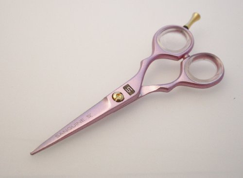 Beautiful Hairdressing Scissors for Hairdressers, Barbers and Cutting Hair at Home - 5 (13cm) Pink + Case