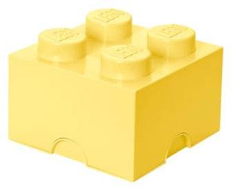 LEGO Aufbewahrungsstein, 4 Noppen, Stapelbare Aufbewahrungsbox, 5,7 l, hellgelb