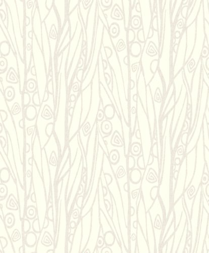 Ugepa J50800 Papier peint intissé Motif végétal Blanc