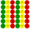 Oblique Unique® 180 Smiley Face Sticker ø 2cm - Lächeln (Gün) - Neutral (Gelb) - Traurig (Rot)