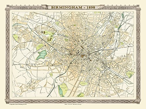 History Portal Limited Edition 1000 Piece Jigsaw Puzzle - Map of Birmingham 1898 from the Royal Atlas by Bartholomew