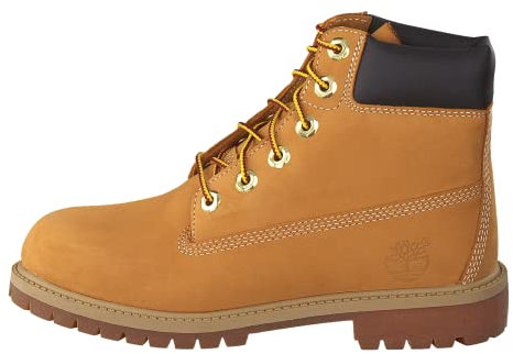Timberland 6 in Premium Waterproof - Stivali Classici Unisex Bambini, Giallo (Wheat Nubuck), 31 EU