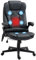 HOMCOM Fauteuil de Bureau massant et Chauffant électrique Fauteuil Bureau Ergonomique revêtement synthétique Noir