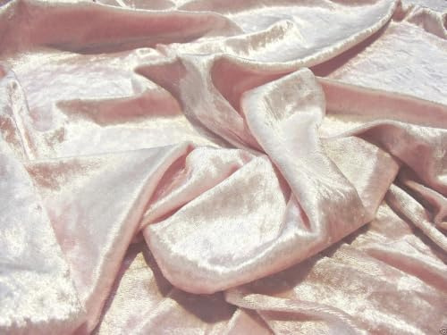 velours écrasé Tissu Matière - BÉBÉ ROSE - Rose, 1Mtr - 150cmx100cm