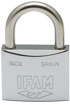 IFAM Candado Serie Inox, Arco Normal, 40mm, Alta Resistencia a la Oxidación, Ambientes Húmedos, Alto Nivel de Seguridad, Resistente y Cromado