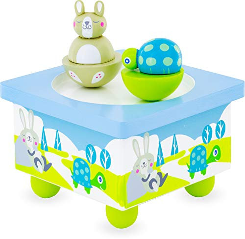 Ulysse 3909 Hase und Schildkröte Musical Box Rabbit, Mehrfarbig, S
