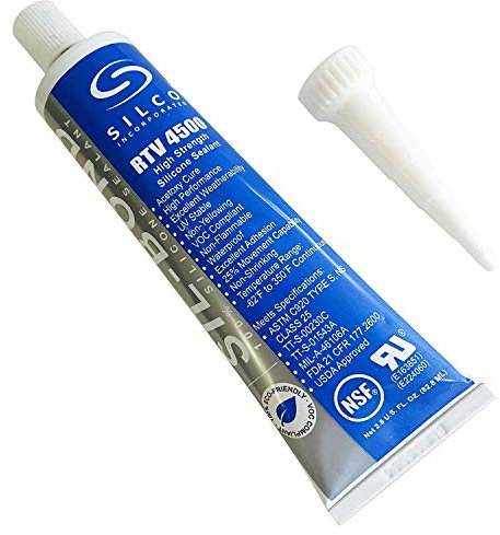 Silco Incorporated Silicone RTV 4500 FDA Grade High Strength Silicone Sealant, Black (2.8 fl.oz)