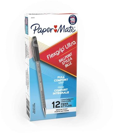 Paper Mate Flexgrip Ultra Kugelschreiber Medium Schwarz [12 Stück]