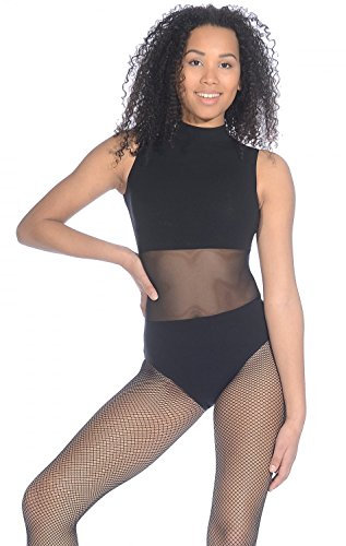 Roch Valley Mesh Panel Dance Leotard M Black