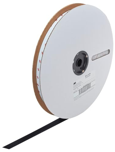 3M SJ-3526 Hook & Loop Reclosable fasteners, Hook, 25 mm x 45.7 m, Black, Pack of 3