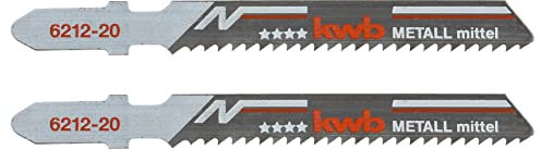 kwb Stichsägeblätter für Metall aus stabilem Bi-Metall, hochelastisch, mit Einnockenschaft (T-Schaft), Einstichzahn, optimale Standzeit, stahlblanke Oberfläche, für feine Schnitte