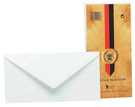 Rössler Papier 20330401 - Dürener Tradition - Briefumschlagpack DIN lang, mit Seidenfutter, weiß