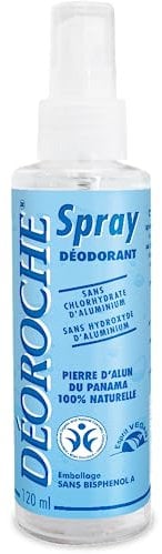 Déoroche Déodorant Spray Bleu Pierre d’Alun du Panama – Formule sans Hydroxyde d'Aluminium et sans Chlorhydrate d'Aluminium – Testé Dermatologiquement – 120 ml