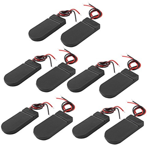 sourcing map 10 PCS ON/OFF Switch 2 x 3V Cell Button Battery Holder for LED