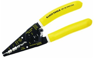 Klein Tools K1412 - Cortacables y pelacables, fabricado en Estados Unidos, pelacables doble NM y cortador para cobre sólido, tiras 12 y 14 AWG