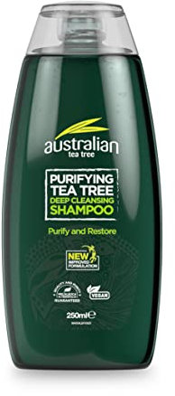 Australian Tea Tree Teebaumshampoo, Reinigend, Vegan, Tierversuchsfrei, Paraben- & SLS-frei, Tiefenreinigung, Natürlich, 250ml