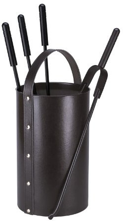 Schöner-Wohnen24 Kamingarnitur Leder Noir