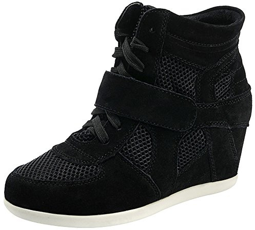 rismart Mujer Zapatos Formal Oculto Tacón Cuña Gamuza Tela Zapatillas