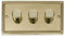 Click Deco Georgian Cast Brass 3 Gang 2 Way 400W Dimmer Switch