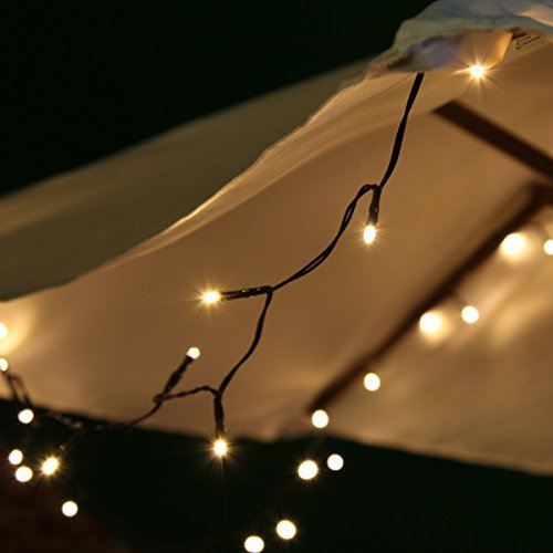 Festive Lights - Guirlande Lumineuse Extérieure Solaire 100 LED pour la Décoration du Jardin 10 mètres (Blanc Chaud)