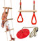 The Magic Toy Shop Kids Swing Set Consisting Of Rope Ladder, Trapeze Bar, & Round Swing Seat/Button, Outdoor Play Equipment Playground Climbing Frame Accessories