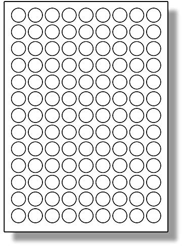 Label Planet® 117 Per Page/Sheet, 5 Sheets (585 Sticky Round Labels), Circular White Blank Matt Plain A4 Circle Stickers, for Laser/Copier or Inkjet Printer, UK LP117/19R, 19 MM Diameter, All Use