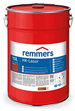 Remmers HK-Lasur 3in1 mahagoni, 10 Liter, Holzlasur aussen, 3n1: Imprägnierung, Grundierung & Lasur, Holzschutz vor Feuchtigkeit & UV-Strahlung